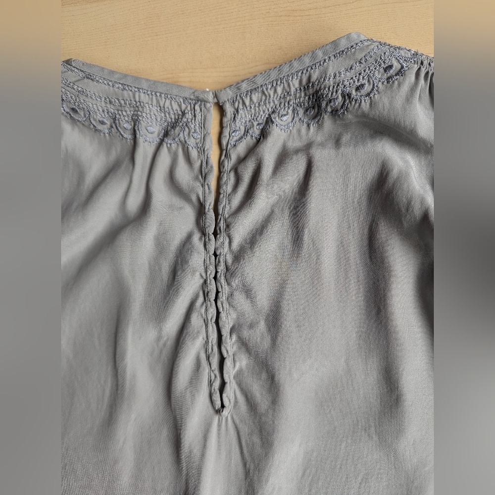 Isabel Marant Etoile‎ 100% Silk Gray Grey Lace Cap Sleeve Lightweight Slip Dress - Picture 10 of 16